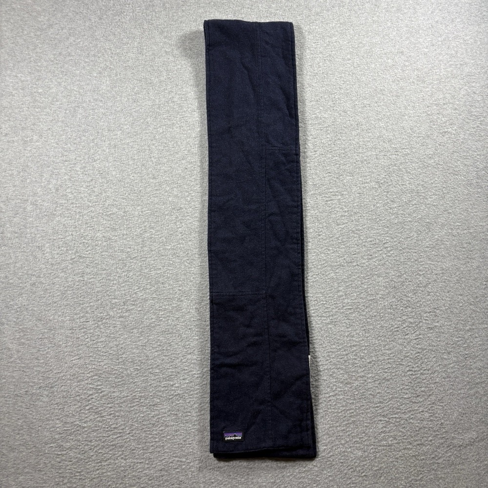 Patagonia Fjord Flannel Scarf Navy Blue Organic Cotton Winter Neck Warmer Wrap